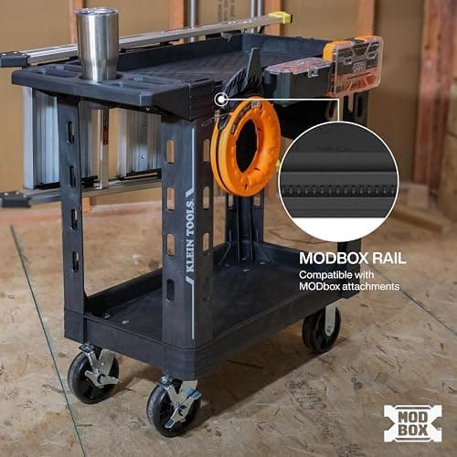 Klein Tools MODBox Service Utility Cart, 18-Inch Width, 6-Inch Wheels, Rolling Storage Cart, Heavy Duty 500lb Capacity for Office, Jobsite or Warehouse thumbnail 4
