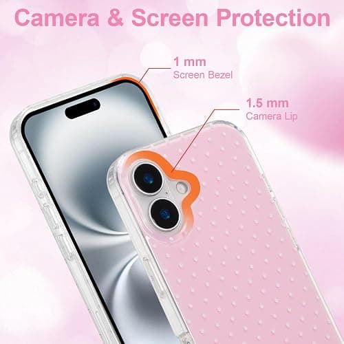 QLTYPRI Cute Polka Dot Phone Case for iPhone 16 Plus, Pink | Polka Dot Fashion Aesthetic Design for Women Girls, Pretty Stylish Kawaii, Slim Fit, Durable TPU Shockproof Protective Case thumbnail 2