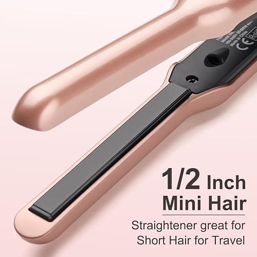JAETON Small Flat Iron 3/10" Mini Hair Straightener for Short Hair Curling Iron for Edges,Mini Straightener for Travel,Fast Heat Up,Dual Voltage,Ceramic Tourmaline thumbnail 7