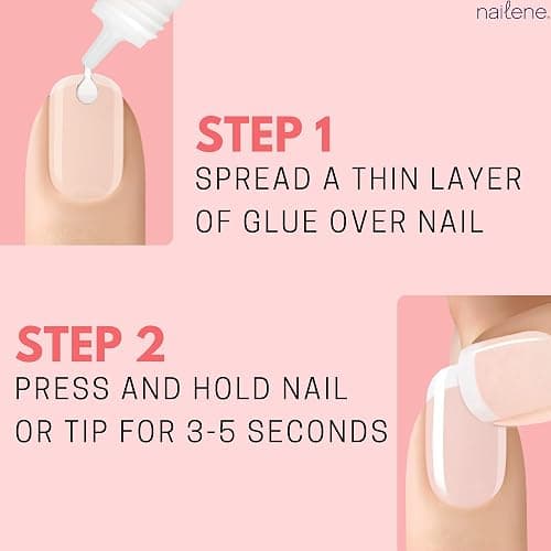 Nailene Perfect Bond Nail Glue, Super Strong, Durable, Easy to Apply Acrylic Nails, Press On Nails, Repairs Natural Nails, Quick Drying Nail Adhesive, Lasts 7 Days, Pink Tint, 2 g/0.07 oz, 2 Pack thumbnail 5