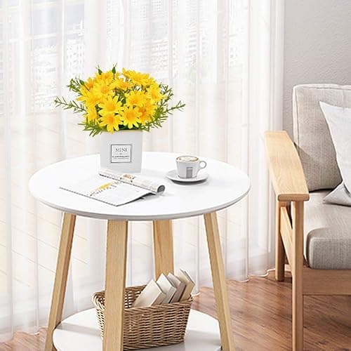 AIFUSI Artificial Flowers, Daisy Flower with Vase Silky Artificial Daisies Bouquet Fake Plant Bonsai for Home Office Wedding Decoration, Table Centerpieces Arrangement, Windowsill Decor thumbnail 2