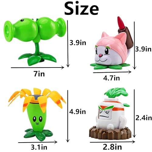 JHESAO 8 PCS Plants and Zombies Toys Action Figures Zombies PVZ Toys Set 1 2 Series Great Gifts for Kids and Fans,Birthday and Christmas Party thumbnail 2