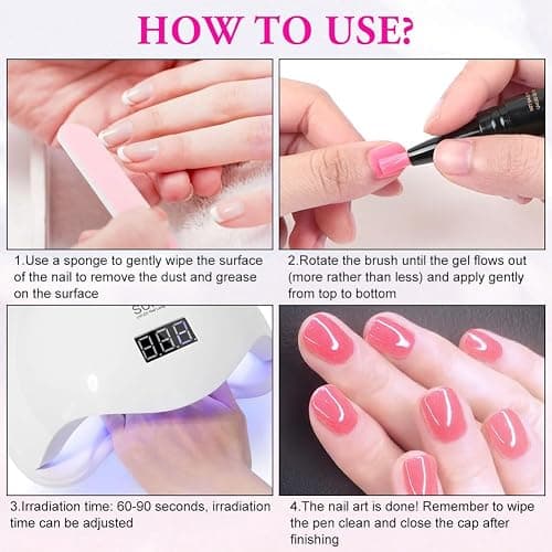 AYBUY 6PCS 3-in-1 Gel Nail Polish Pen Set, Quick-Dry Nail Art Pens, No Base Coat Needed, One Step Application, Nails Varnish Pens, DIY & Salon Manicure Kit for Girls and Ladies thumbnail 3