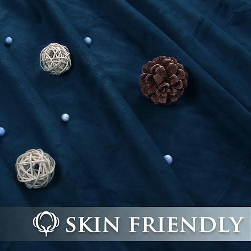 StangH 108 inches Navy Blue Velvet Curtains, Luxury Super Soft Thick Window Drapes for Bedroom, Privacy Sliding Door Curtains Room Dividers, Wide 52 x Long 108 inches, 1 Panel thumbnail 9