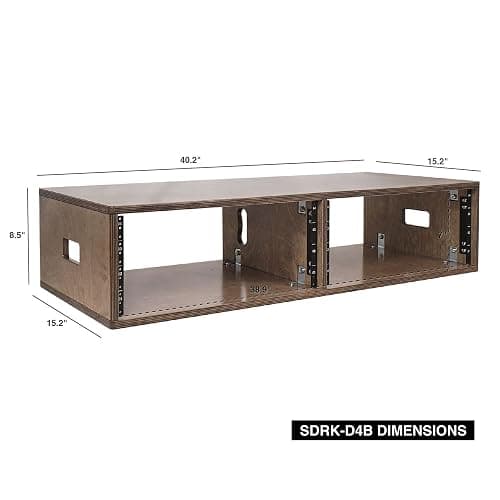 Sound Town DIY 2 x 4U Studio Rack with Baltic Birch Plywood, Weathered Brown for Recording Room, Home Studio (SDRK-D4B) - 2 x 4U, Weathered Brown thumbnail 5