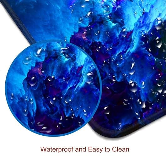 SANWUMIAN Gaming Mouse Pad, Large Non-Slip Rubber Base Mousepad, Keyboard Mouse Mat, Desk Pad with Stitched Edges, 31.5x11.8inch, Dazzling Galaxy thumbnail 3