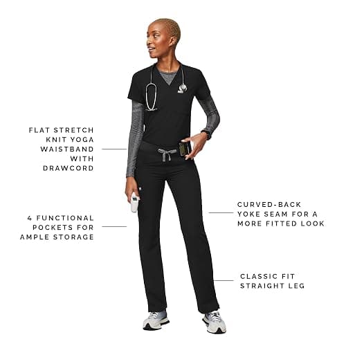 FIGS Kade Cargo Scrub Pants for Women — Classic Fit, Straight Leg, 4 Pockets, Yoga Waistband, Anti-Wrinkle thumbnail 4