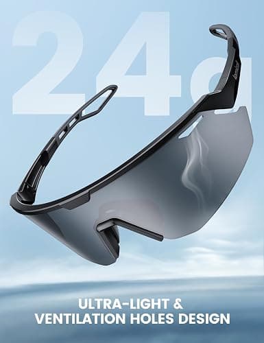 Lamicall 24g Polarized Sports Sunglasses for Men Women - UV400 Protection Sun Glasses Gifts for Running Cycling Baseball thumbnail 3