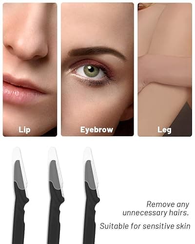 MoHern Dermaplaning Tool for Face, 30 Pcs Dermaplane Razor for Face, Multipurpose Face Razors for Women and Men, Black thumbnail 6