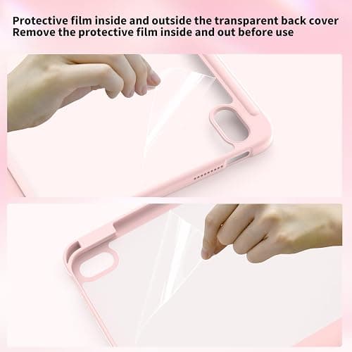 Lsmmpoba Hülle für iPad (A16) 11. Generation 2025/ iPad 10. Generation mit Stifthalter 10.9 Zoll Modell 2022, Stoßfeste Schutzhülle mit transparenter Hartschale auf der Rückseite, Rosa thumbnail 7