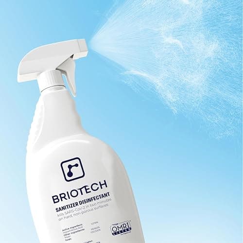 BRIOTECH Sanitizer Disinfectant Hypochlorous, Kill 99.99% of Viruses & Bacteria, Control Mold, Eliminate Odor, Gentle for Nursery & Play Rooms, Food Contact Surface Sanitizer, 1 Gallon Refill thumbnail 4