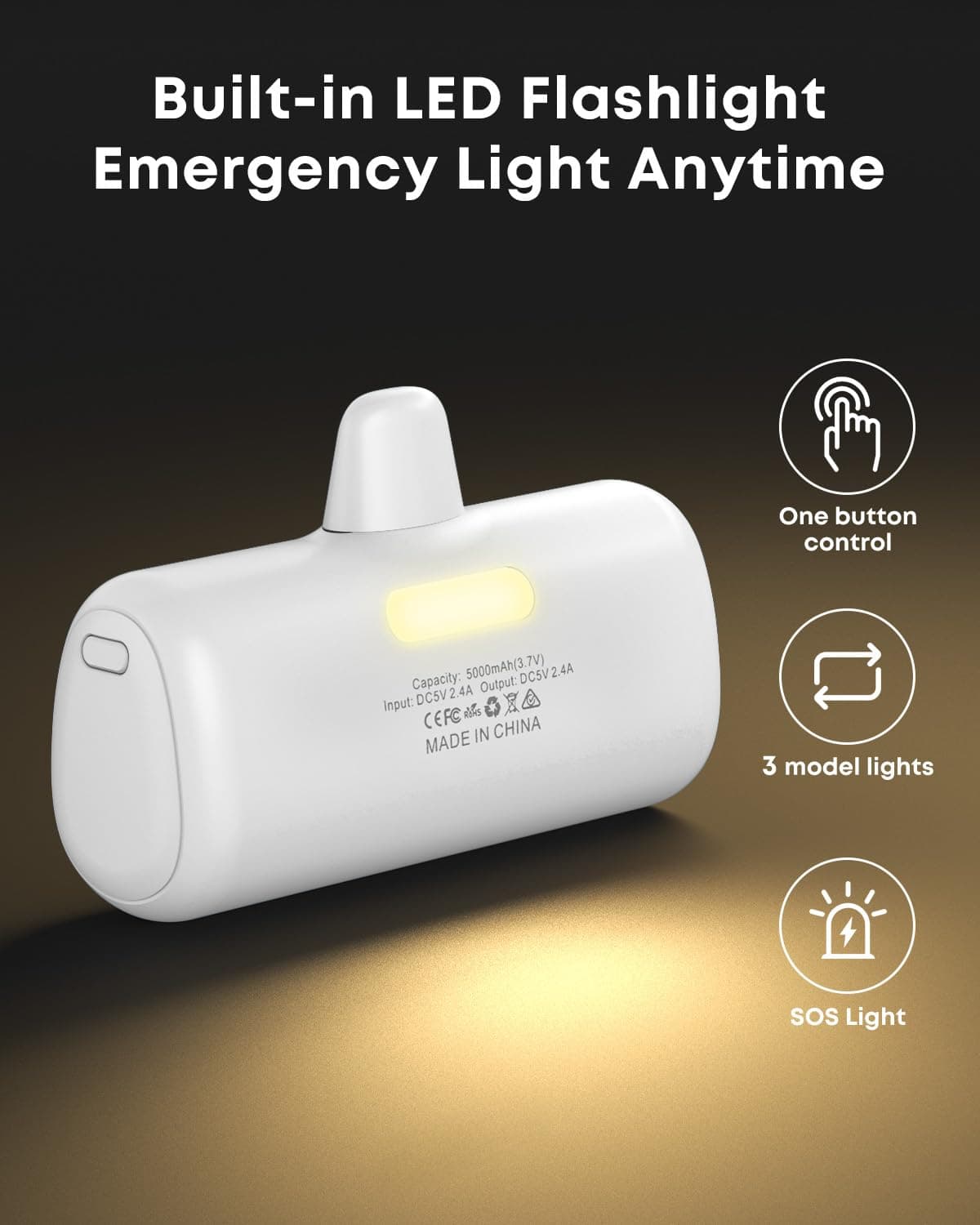 TOUGH ON Mini Portable Charger 5000mAh Power Bank PD Fast Charging, LCD Display Small Battery Pack Compatible with iPhone 14,13,12 Pro/Plus/Pro Max,11 and More thumbnail 7