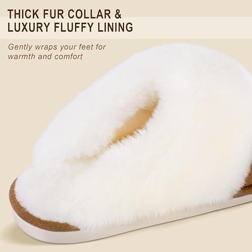 Parlovable Women's Fuzzy Slippers Memory Foam Fluffy Winter House Shoes Suede Faux Fur Slippers Indoor Outdoor thumbnail 4