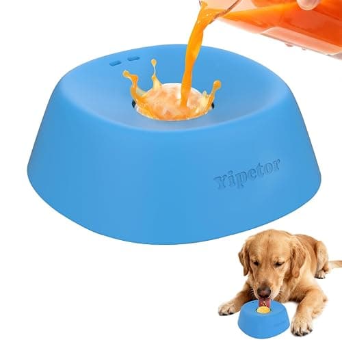Yipetor Slow Feeder Dog Bowls for Liquid Treat, Anti-Slip【Entertained Ball-in】 Bone Broth Dog Lick Bowl, 3/4 Cup Yogurt Pup Lick Toy for Large Medium Small Breeds Dietary Supplement/Post-op Nutrition - Image 1