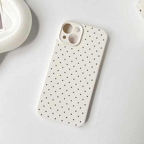 Lovmooful Compatible for iPhone 13 Case Cute Polka Dot with Aesthetics Design for Girls Women Soft TPU Shockproof More Protective Girly for iPhone 13 Case-White thumbnail 5