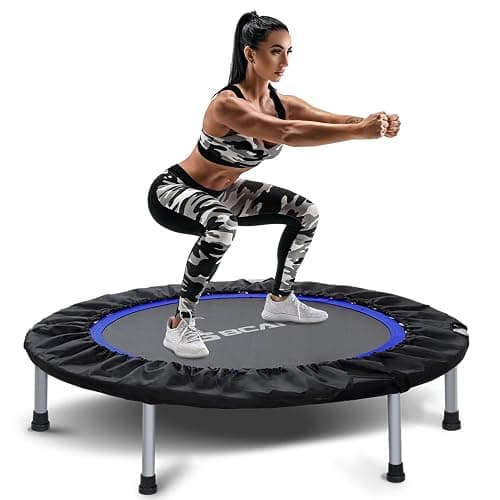 BCAN 38"/40''/48'' Foldable Mini Trampoline Fitness Trampoline with Safety Pad,Rebounder Exercise Trampoline for Adults Indoor/Garden Workout,Max Load 300lbs/440lbs - Image 1