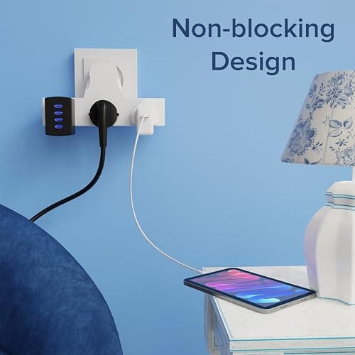 3 Way Plug Adapter UK Switched Socket- Multi Plug Extension 13A Wall Socket Surge Protector Power Extender Travel Adapter For Home, Office, Kitchen- White thumbnail 6