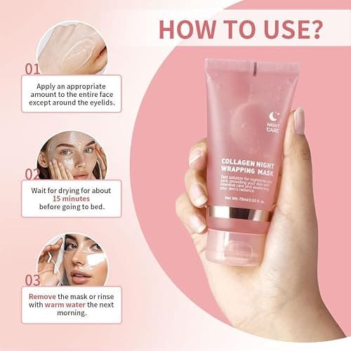 DaiLaiFu Collagen Night Wrapping Mask (2.54 fl oz), Peel-off Night Mask With Applicator, Deeply Nourish &Moisturize & Firm Skin,Natural Ingredients Gentle On Skin thumbnail 7