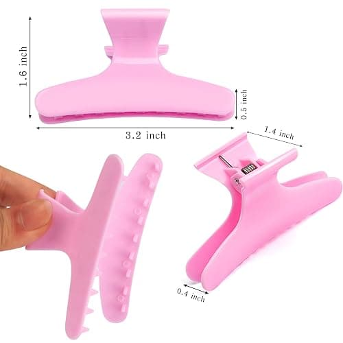 Ondder 12 Pack PInk Butterfly Hair Clamps Clips Hair Claw Clips Pro Salon Clip for Styling, Sectioning, Cutting, Coloring Hair Clips Hairdressing Salon Tool Hair Accessories for Women Girls thumbnail 2