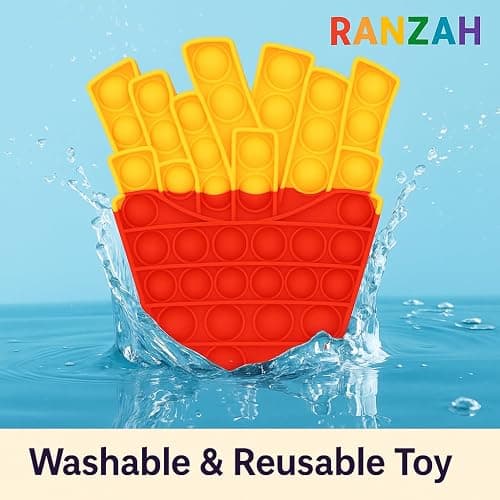 Ranzah Pop Fidget Toy Push Pop Bubble Sensory Toy For Kids And Adults Travel Poppet Toy Squishy Toy For Gifts & Parties ADHD Stress & Anxiety Relief Toy Squeeze Toddler Toy (French Fries) thumbnail 7