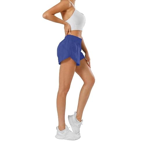 Aurefin Athletic Shorts for Women,Women's Quick Dry Workout Sports Active Running Track Shorts with Elastic and Zip Pockets thumbnail 2
