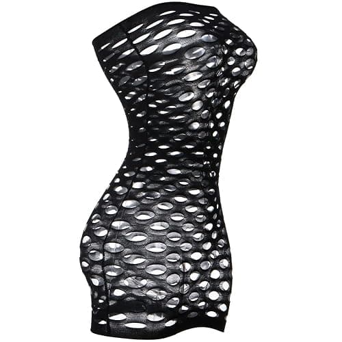 Vorifun Sexy Womens Strapless Fishnet Lingerie Sleepwear Mini Dress Tube Chemise Bodysuit One Size thumbnail 2