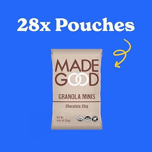 MadeGood Chocolate Chip Granola Minis, 28 Count, Organic and Delicious Snacks - Chocolate Chip thumbnail 3