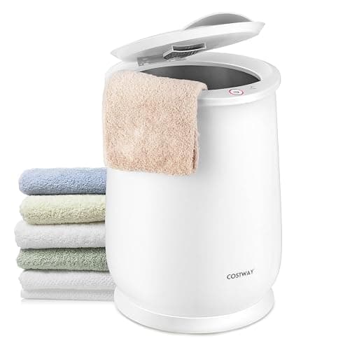 COSTWAY Towel Warmer for Bathroom, 21L Large Towel Warmer with Flip-top Lid, Child Safety Lock, 1H Auto Shut Off, for Towels, 45” x 70” Bathrobes, Blankets (White, 13" x 18.5") - Image 1