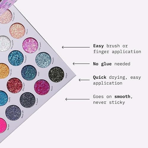 KARA BEAUTY ELECTRIC DISCO Glitter Eyeshadow Palette – 30 Color Pressed Glitter Makeup Palette for Face, Body & Eyes No Glue Needed Chunky & Fine Glitter for Rave, Festival Makeup Mermaid Vibes & More thumbnail 4