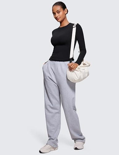 CRZ YOGA Softembrace Crewneck Long Sleeve Shirts for Women - Casual Going Out Tops Soft Basic Fitted Tight Fall T-Shirts thumbnail 4