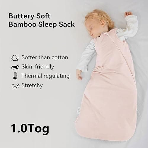 BubblePanda Rayon Made from Bamboo Sleep Sack 6-12 Months 1.0 Tog Soft Toddler Sleeping Sack for Babies 2-Way Zipper Baby Wearable Blanket thumbnail 3