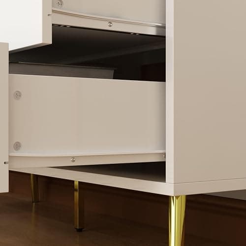 TAMUNE 47.2” 6 Drawer Dresser, Modern 6-Drawer Chest with Gold Metal Handles, Bedroom Dresser with Gold Metal Legs, for Living Room Entryway White (47.2”W x 15.7”D x 30.1”H) thumbnail 7