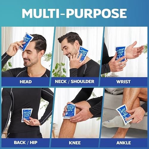 25 Pack Instant Ice Cold Pack (6” x 4.5”) - Disposable Instant Ice Packs for Injuries | Cold Compress Ice Pack for Pain Relief thumbnail 5