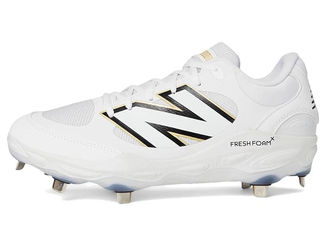 New Balance Men's Fresh Foam X 3000 V7 Baseball Shoe, White/Black, 8.5 W thumbnail 4
