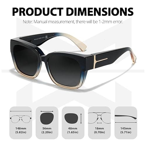 Myiaur Fit Over Sunglasses for Women, Trendy Designer Style Oversized Polarized Sunglasses for Driving with UV400 Protection thumbnail 4