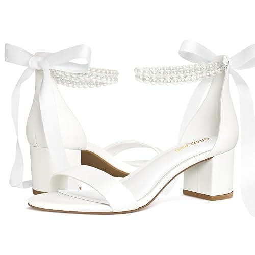 PIZZ ANNU Women's Low Block Chunky Heels Sandals Comfortable Open Toe Ankle Strap Party Dress Pump Shoes Strappy Buckle Heeled Sandal with 2 Inches Tall Thick Heel Design thumbnail 4