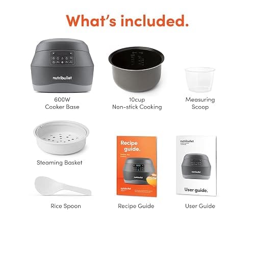 nutribullet EveryGrain Cooker, 11"D x 11"W x 9"H - Dark Gray Body / Light Gray Skirt thumbnail 11