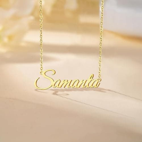 Kiddo Sky Custom Name Necklace for Women Personalized Name Necklaces 18K Gold Plated or Sterling Silver Nameplate Customized Pendant Jewelry Gift - Gold thumbnail 6