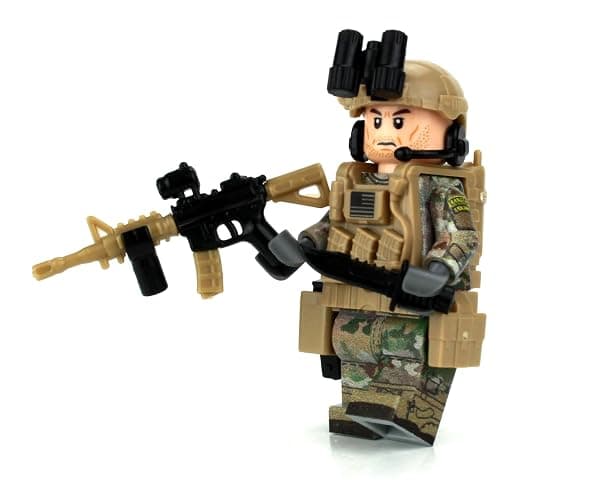 Battle Brick 1.6 Inches Tall Army Ranger OCP SF Soldier Custom Collectible Minifigure | Accessories Made in The USA | Genuine Military Minifig | Great Gift for Ages 10+ to Adult AFOL - Image 1