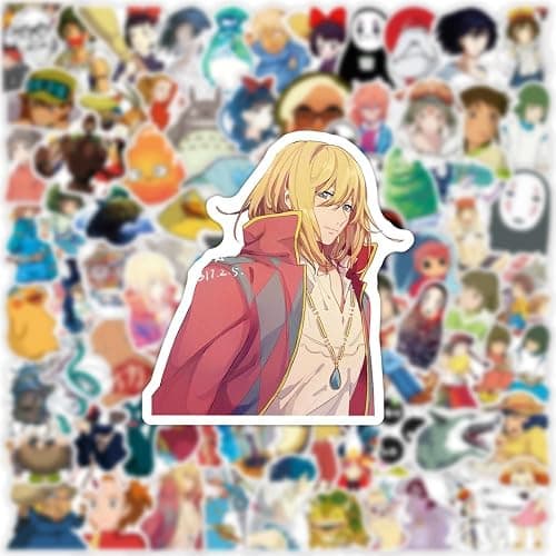 100PCS Cartoon Anime Miyazaki Hayao Stickers for Laptop,Studio Ghibli Anime Vinyl Movie Stickers for Water Bottle, Phone，Hard Hat，Skateboard，Scrapbooking，Gifts for Kids/Adults thumbnail 7