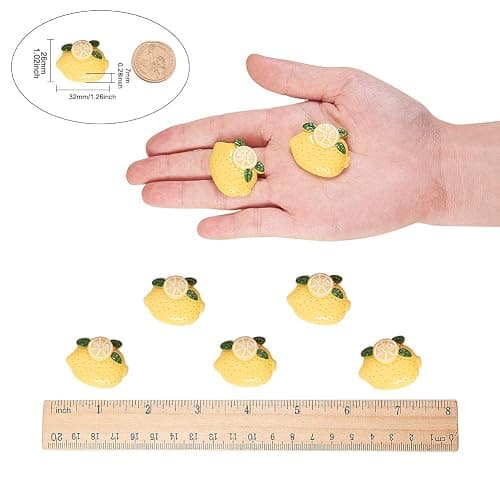 LiQunSweet 20 Pcs Flatback Cabochons Lemon Fruit Yellow Miniature Food Art Supply Decoden Charm DIY Embellishment Phonecase Hair Clip Craft Jewelry Making thumbnail 4