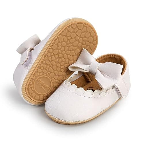 Baby Girls Mary Jane Flats Shoes with Non-Slip Soft Sole Toddler First Walkers Newborn Princess Dress Shoes - Image 1