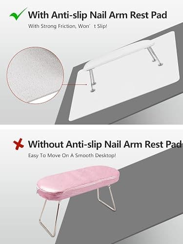 (MAT ONLY) Nail Art Table Mat, Nail Arm Rest Pad for Acrylic Nails, Soft Microfiber PU Leather Nail Mat for Table, Foldable Nail Hand Rest Pillow Manicure Pad, Acrylic Nail Desk Mat for Nail Cushion thumbnail 3
