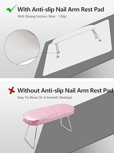 (MAT ONLY) Nail Art Table Mat, Nail Arm Rest Pad for Acrylic Nails, Soft Microfiber PU Leather Nail Mat for Table, Foldable Nail Hand Rest Pillow Manicure Pad, Acrylic Nail Desk Mat for Nail Cushion - White thumbnail 3