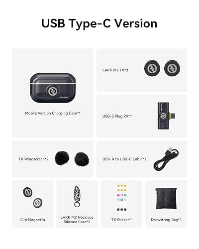 Hollyland Lark M2 Wireless Lavalier Microphone Compatible with Android Phones, iPhone 15, 300m Transmission Range, Hi-Fi Audio, Noise Cancelling, 30H Duration, Lapel Mic for Livestream Vlog-Black thumbnail 9