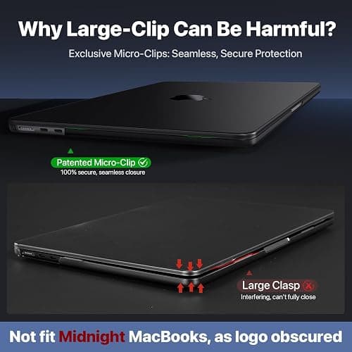 Soonjet for MacBook Air 15 inch Case M4 2025 2024 2023 M3 M2 [Top-Tier Matte Finish] [Ultra Thin Armor] Hard Shell Laptop Cover - Noble Black Clear thumbnail 6
