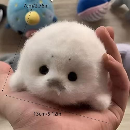 Plush Seal Baby Keychain Cute Ocean Animal Key Chain Kawaii Soft Keyring for Women Men Backpack Bag thumbnail 6