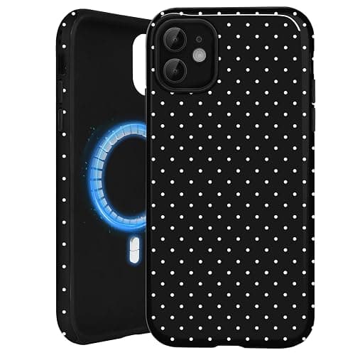 Amzfield for iPhone 11 Cute Polka Dot Phone Case, Black | Polka Dot Phone Case with Magnetic, Fall Summer Women Girls Pretty Dual Layer Hybrid Protection Elegant thumbnail 7
