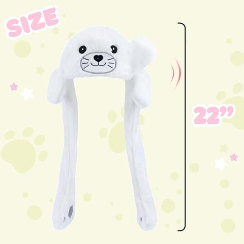 Bubblepompom Animal Hat with Ears Moving Jumping Pop Up Beating Hat Plush Holiday Cosplay Dress Up Funny Gift for Kids thumbnail 3