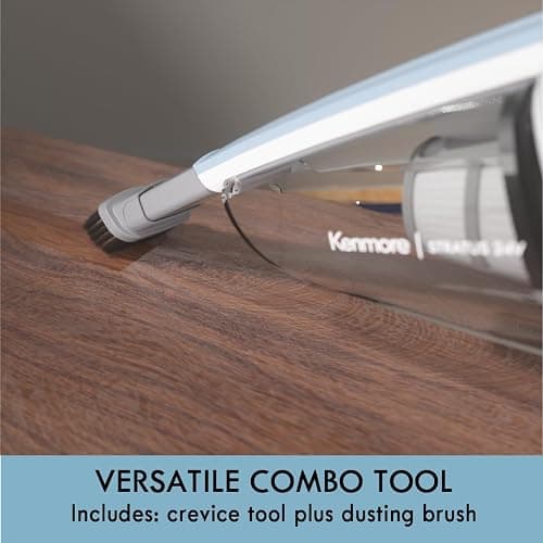 Kenmore DS1020 16V Cordless Stick Vacuum Lightweight 2-in-1 Handheld, LED Headlight with 2-Speed Power Control for Hardwood Floor, Carpet & Pet Hair, 16 Volts, Gray-Blue thumbnail 6